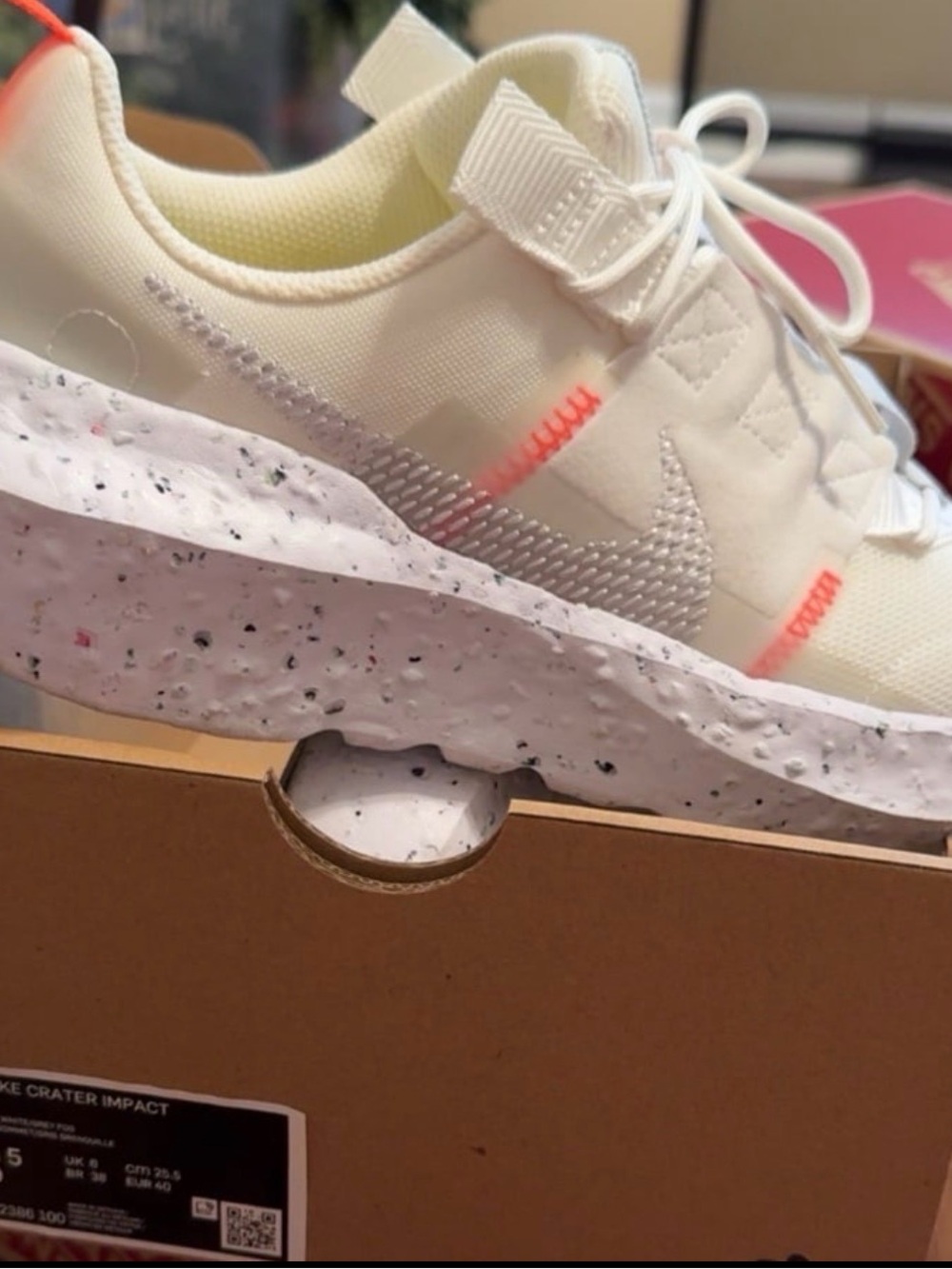 Nike Women’s White & Coral Crater Impact Sneaker